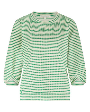 Tramontana Emerald Striped Top - Stone