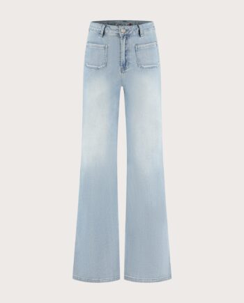 Florez Ana Flared Pocket Jeans - Smooth Blue