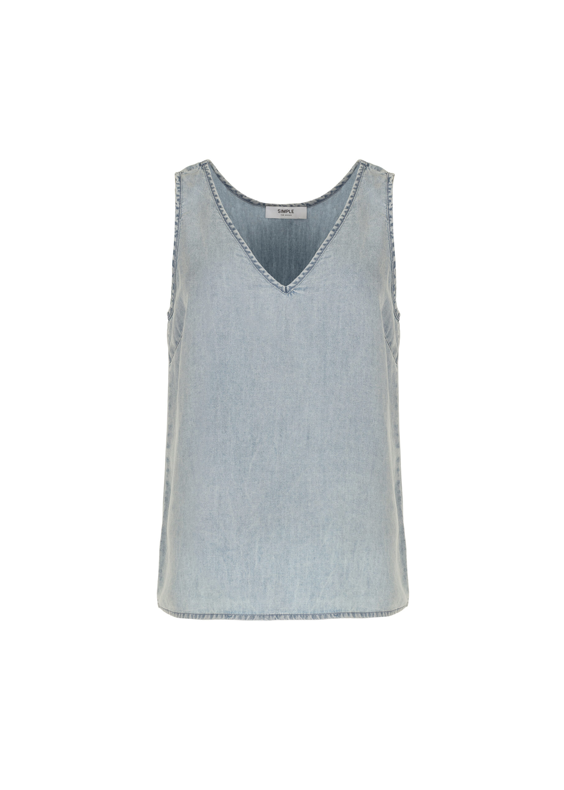 Simple Delphi Top - Faded Light Blue