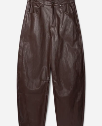 Aaiko Quin PU Broek - Donker Bruin